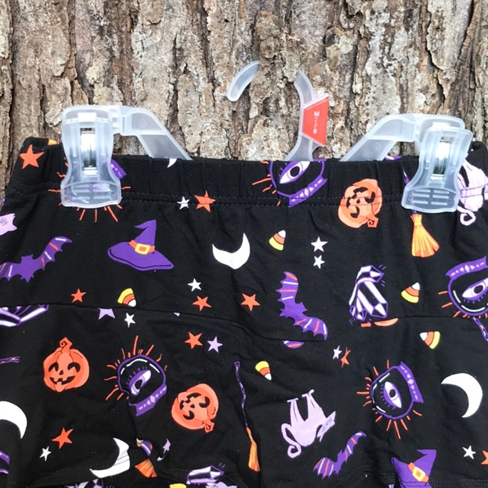 Girls NWOT Way To Celebrate! Black Halloween Tiered Skirt Elastic Waist M (7-8)